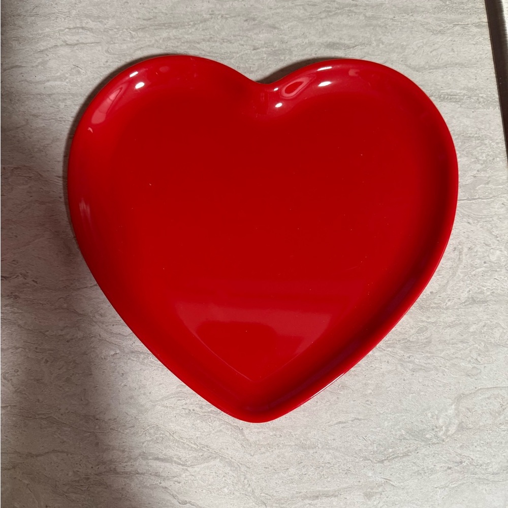 Red Heart-Shaped Plate